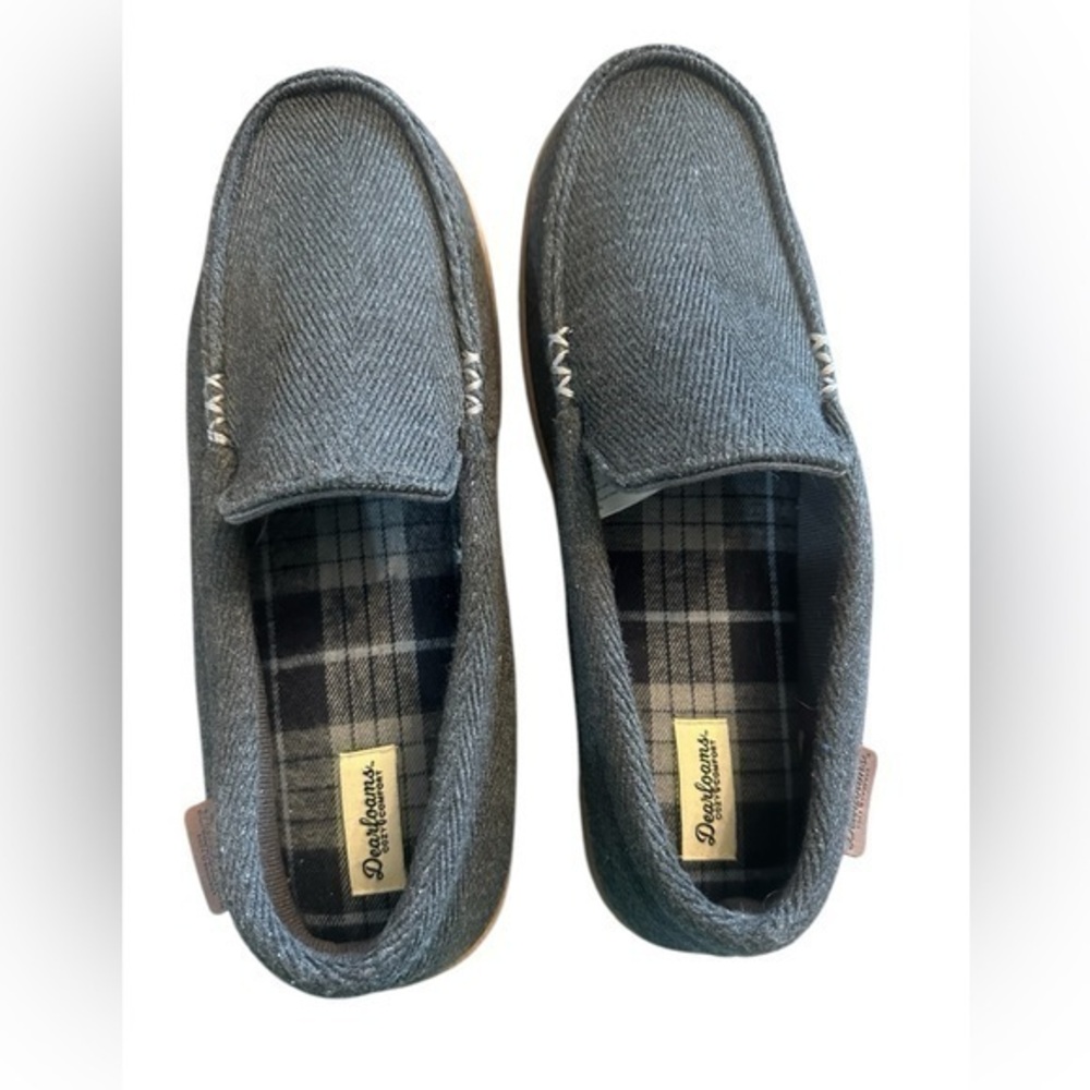 Dearfoams Cozy Comfort Slippers - Mens Size Large US 11-12 - Dark Gray
